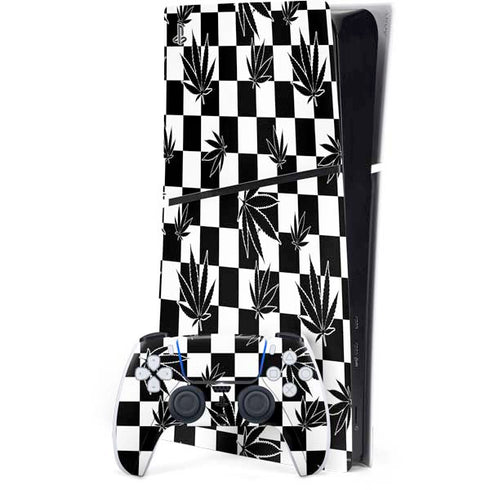 Marijuana Checkered PlayStation PS5 Skins